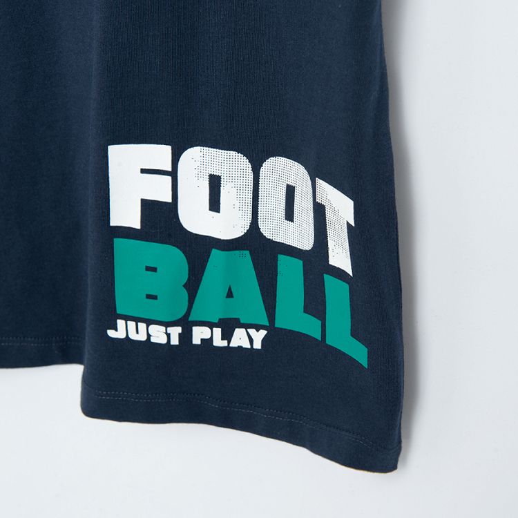 Μπλούζα κοντομάνικη μπλε με στάμπα FOOTBALL