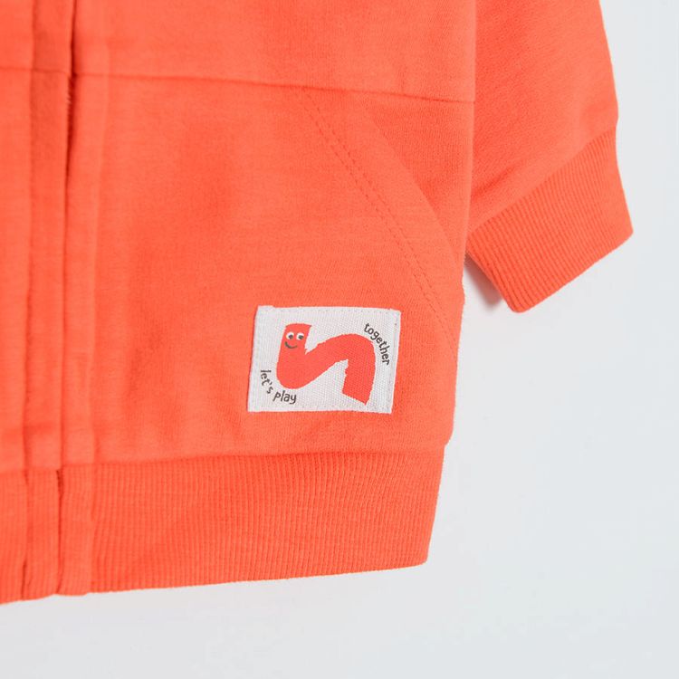 Orange zip through hoodie