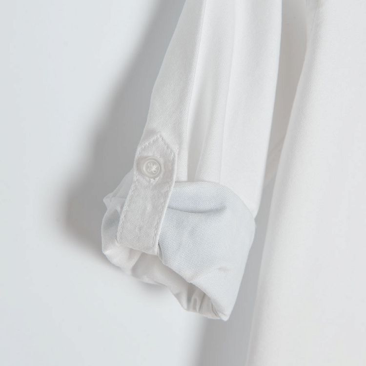 White classic long sleeve button down shirt