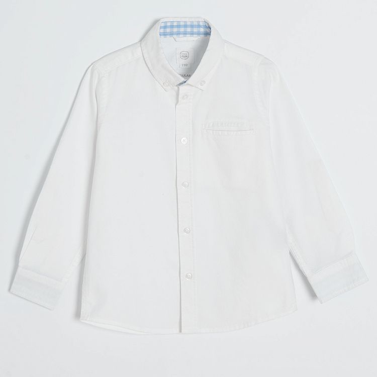 White classic long sleeve button down shirt