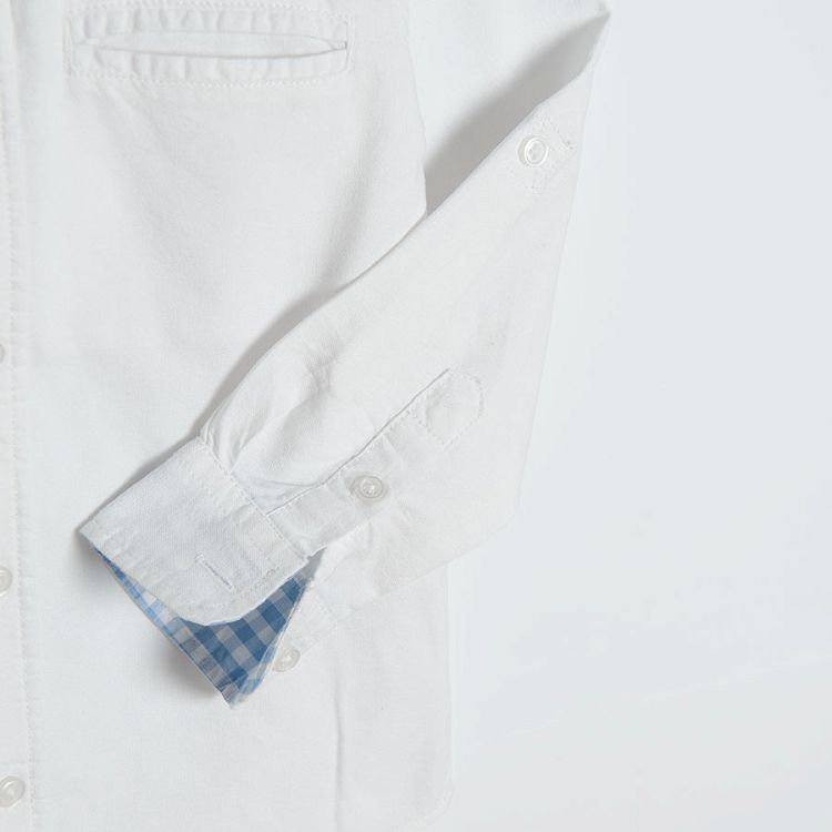 White classic long sleeve button down shirt