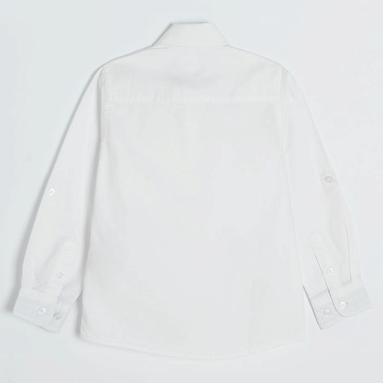 White classic long sleeve button down shirt