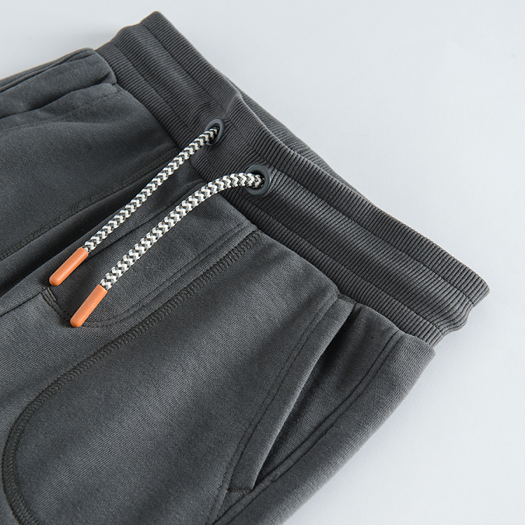 Anthracite jogging pants with adjustable waist