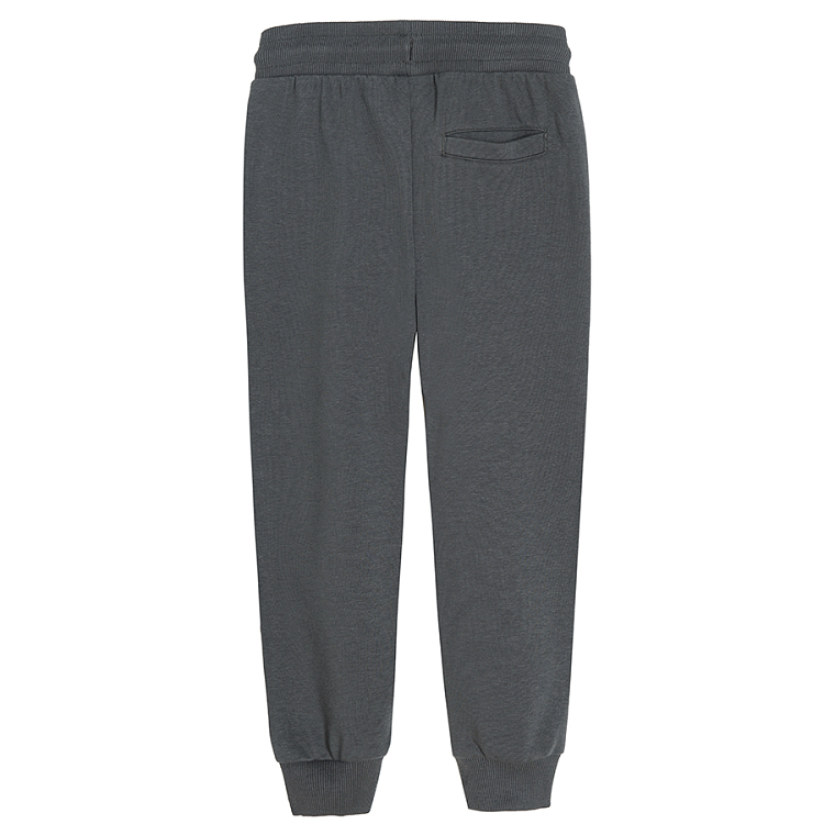 Anthracite jogging pants with adjustable waist