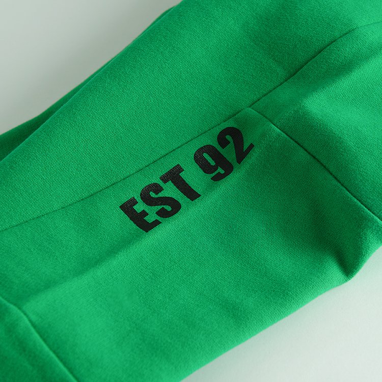 Green jogging pants with adjustable waist