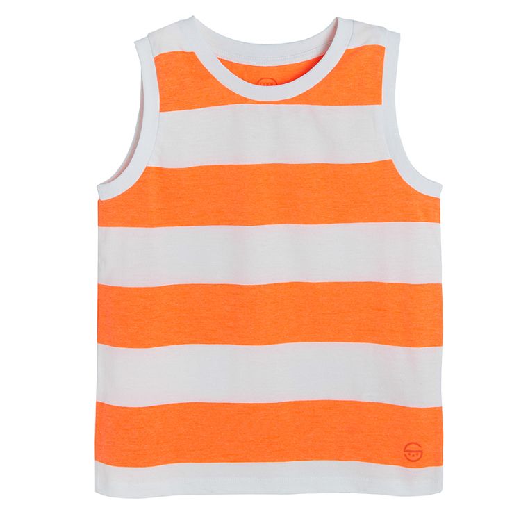 Monochrome and stripes sleeveless T-shirts- 2 pack
