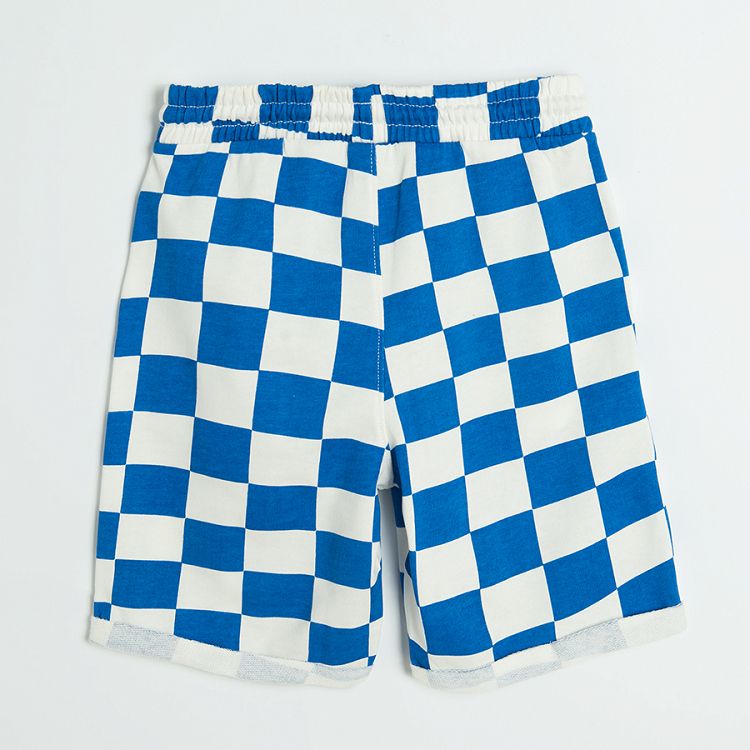 Checked vermuda shorts with adjustable waist