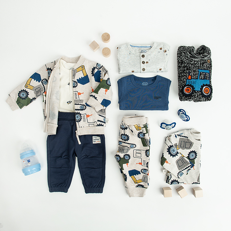 cru long sleeve blouse with trucks print
