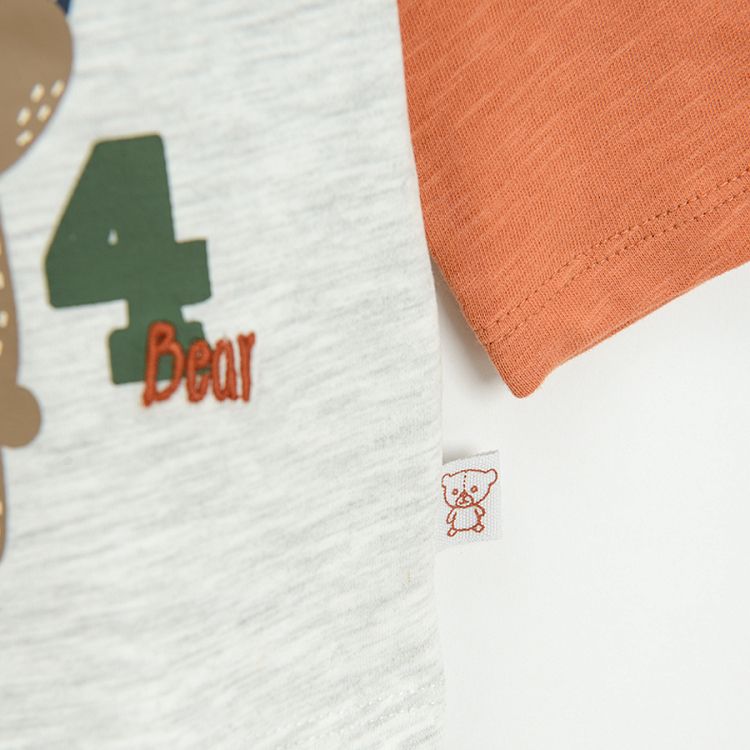 Long sleeve blouse with wild animals, numbers and trucks print