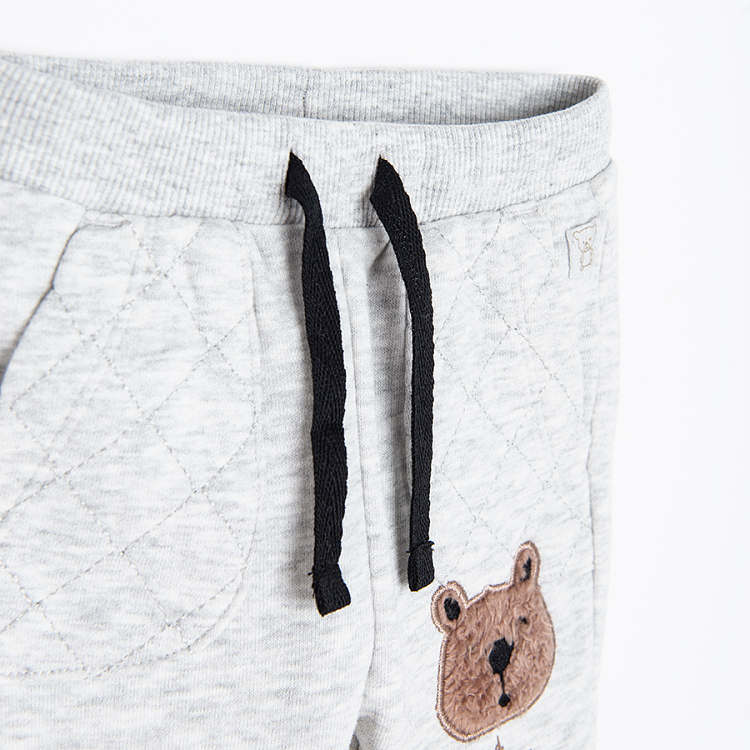 Black and greyjogging pants with quilt pockets