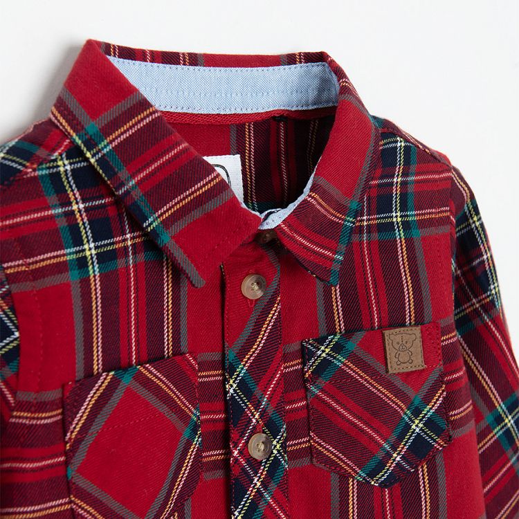 Red checked long sleeve shirt