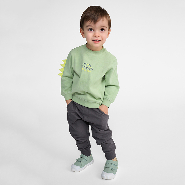 Light grey jogging pants with corded waist