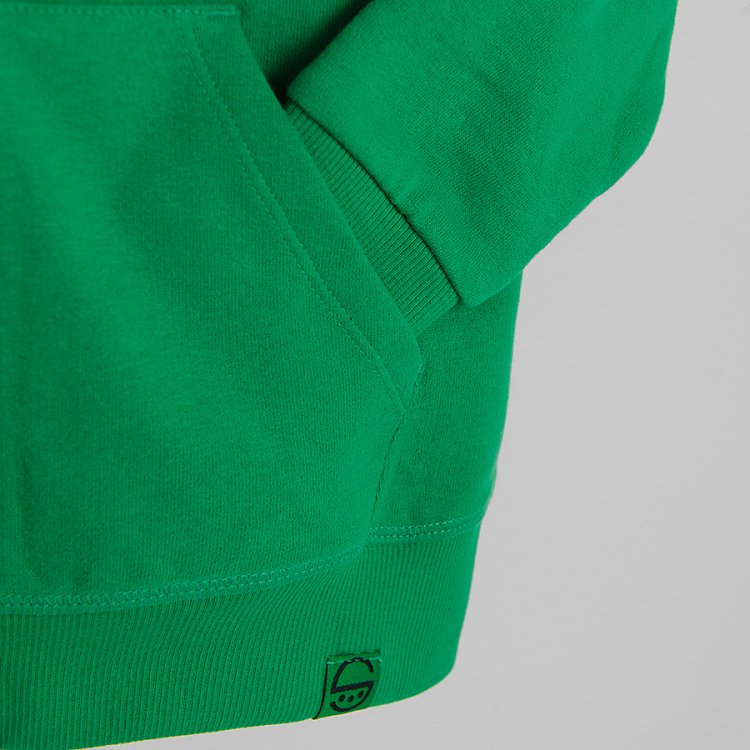 Green hooded zip through sweatshirt