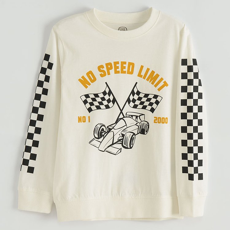 White long sleeve sweatshirt with Formula 1 print