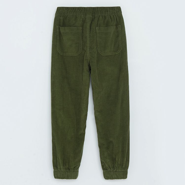 Dark green corduroy pants with fleece lining
