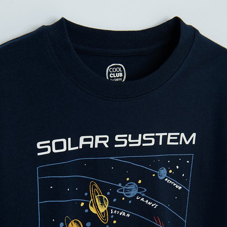 Blue long sleeve 'Solar system' blouse