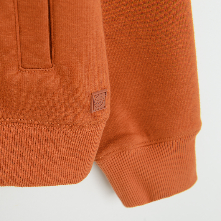 Black and brown zip through sweatshirt