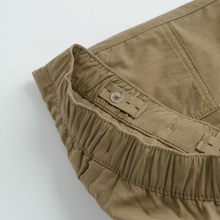 Παντελόνι μπεζ με επένδυση fleece με λάστιχο στη μέση και κορδόνι