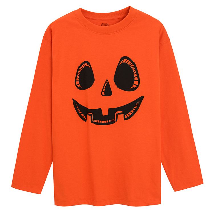 Orange Halloween long sleeve blouse