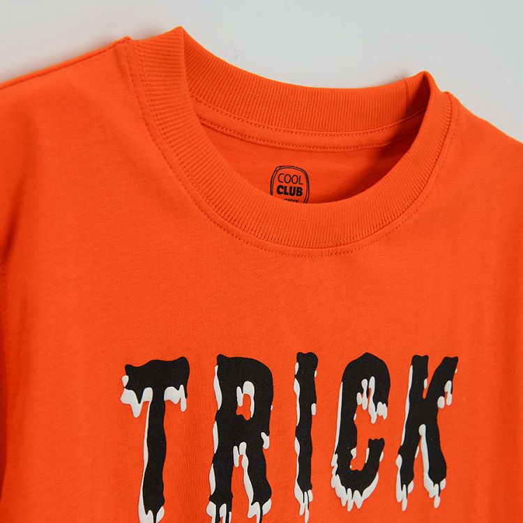Orange short sleeve 'Trick or Treat' T-shirt