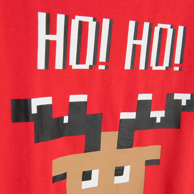 Μπλούζα κοντομάνικη τάρανδος pixel HOHOHO