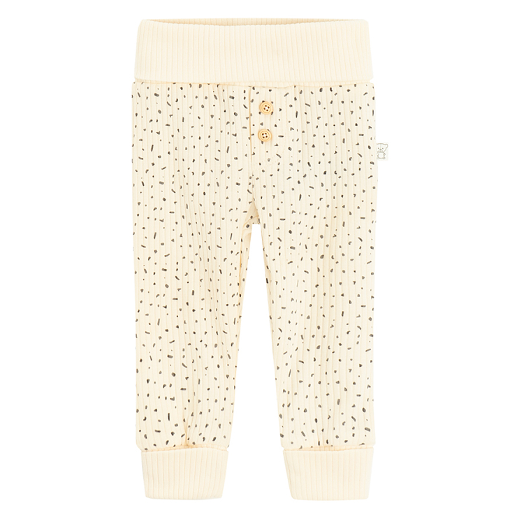 Ecru wrap long sleeve bodysuit with matching footless leggings- 2 pieces
