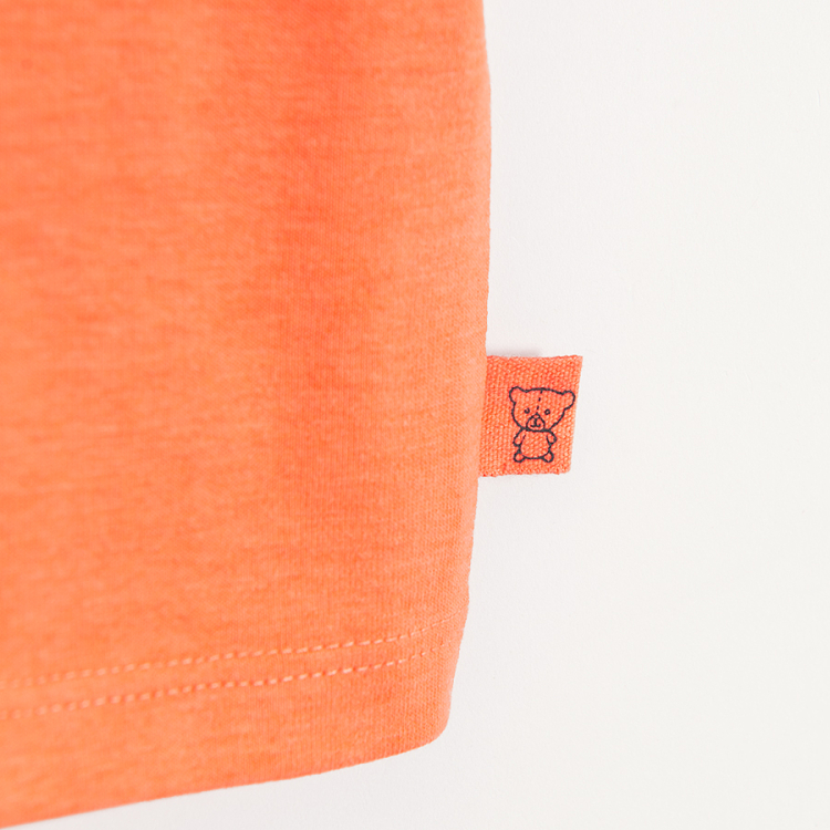 Μπλούζα κοντομάνικη πορτοκαλί με τσέπη
