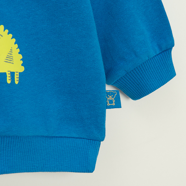 Blue sweatshirt with dinosaurs print