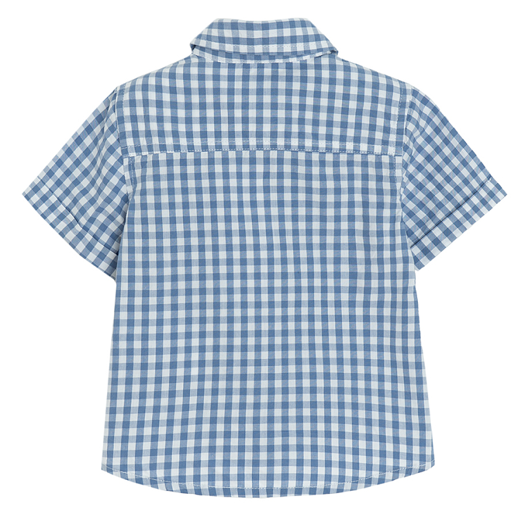checkered button down short sleeve shirt