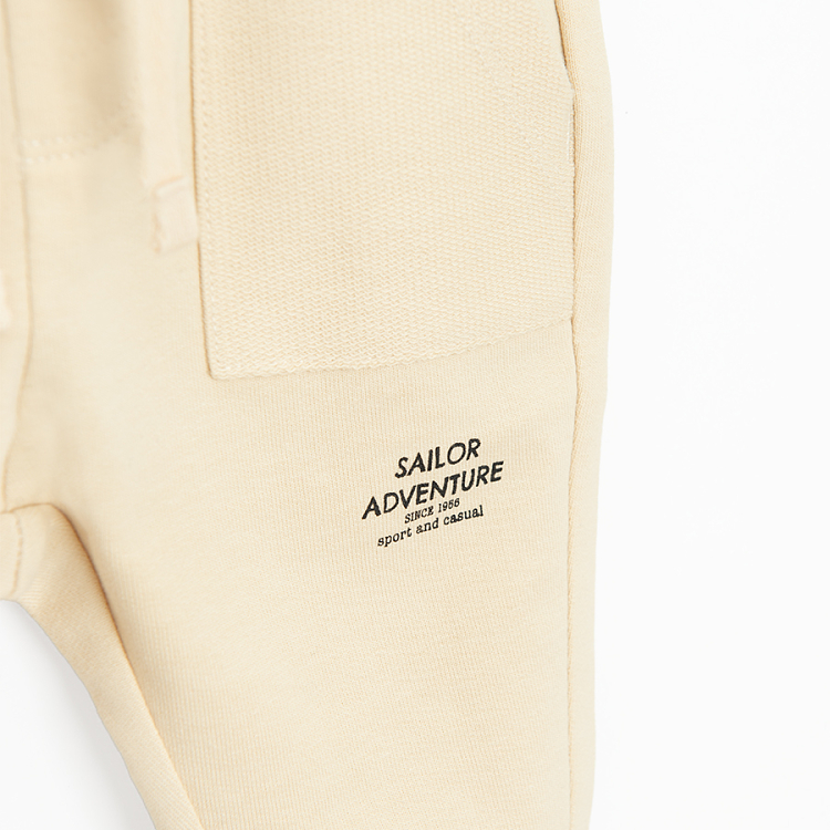 Beige jogging pants with cord