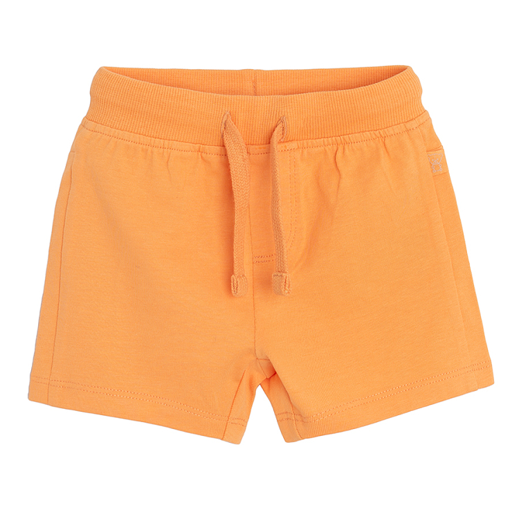 Orange and beige shorts with summer travel print- 2 pack