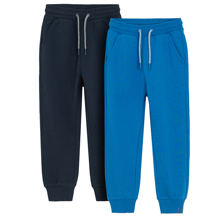 Blue and light blue sweatpants with cord- 2 pack