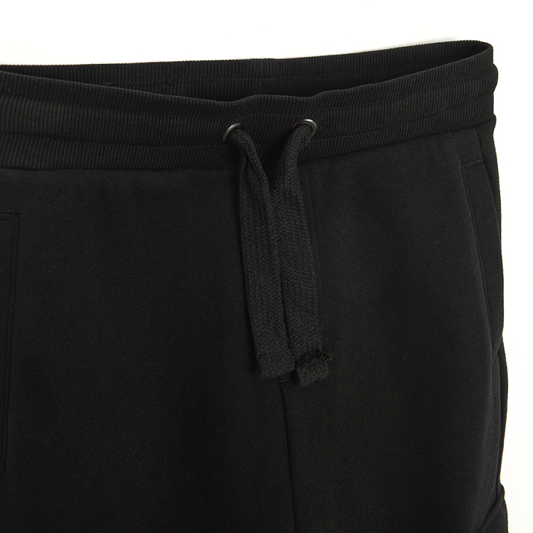 Black cargo style sweatpants with cord