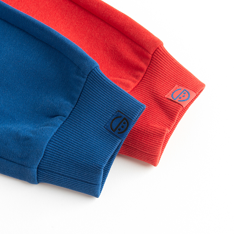 Blue and red sweatpants with cord- 2 pack