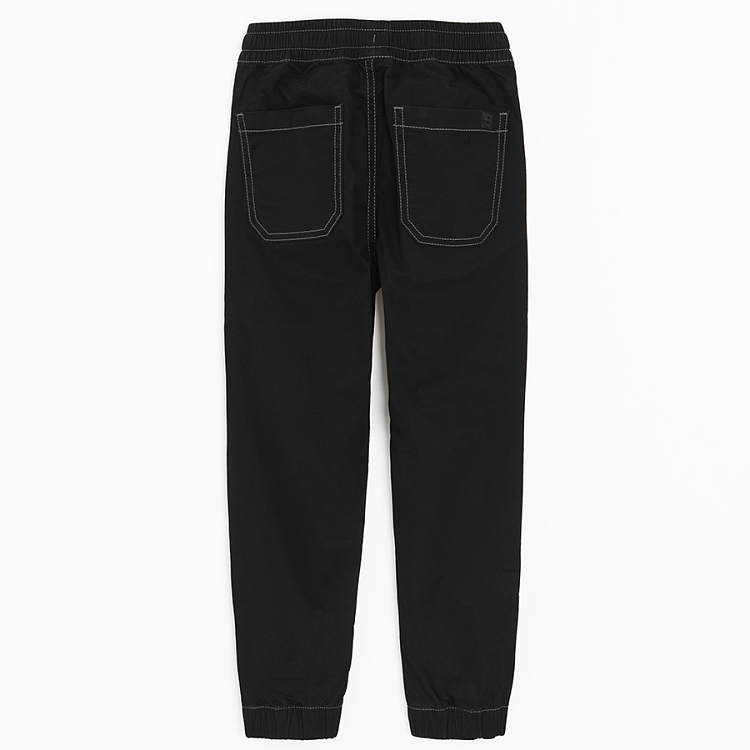 Black denim pants with cord