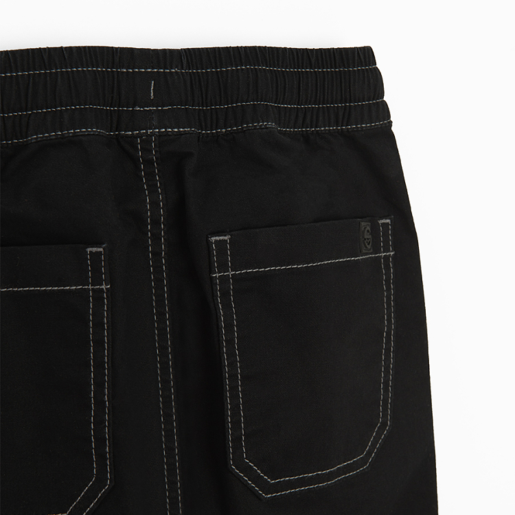 Black denim pants with cord