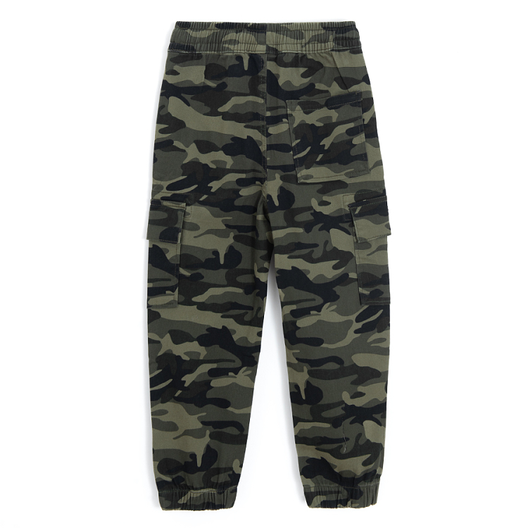 Military cargo style pants with cord