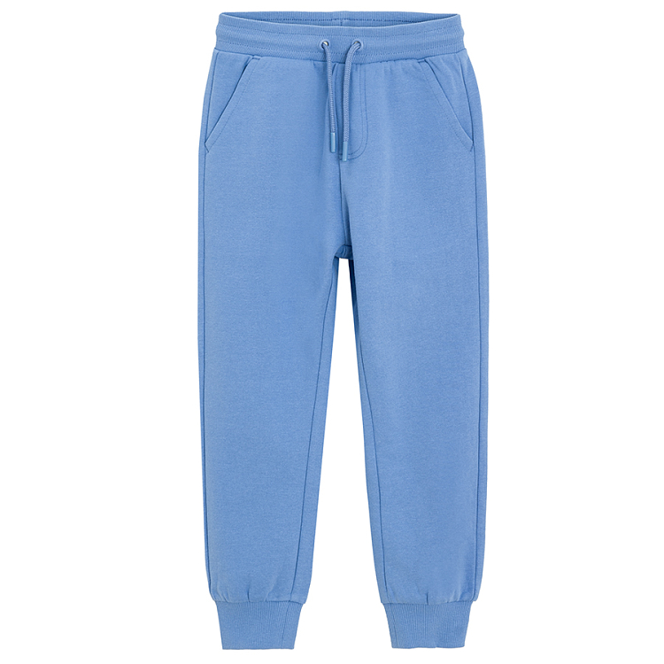 Blue and grey sweatpants with cord