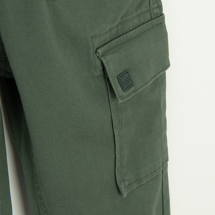 Khaki cargo pants with cord