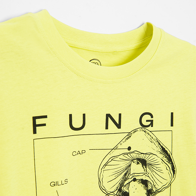 Green T-shirt with Fungi print