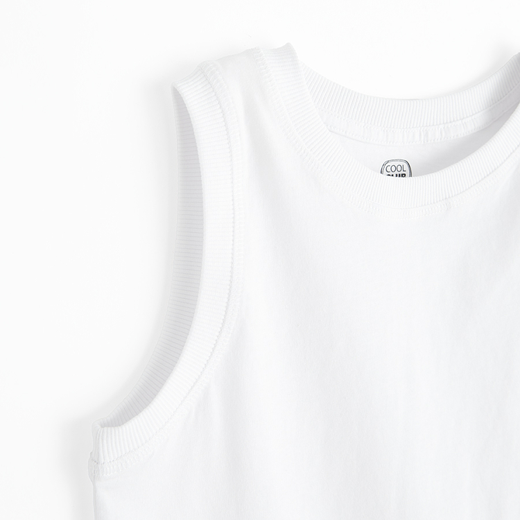 White sleeveless T-shirt