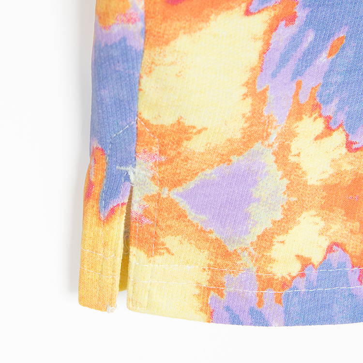 Σορτς βερμούδα πορτοκαλί και μωβ με εφέ tie dye