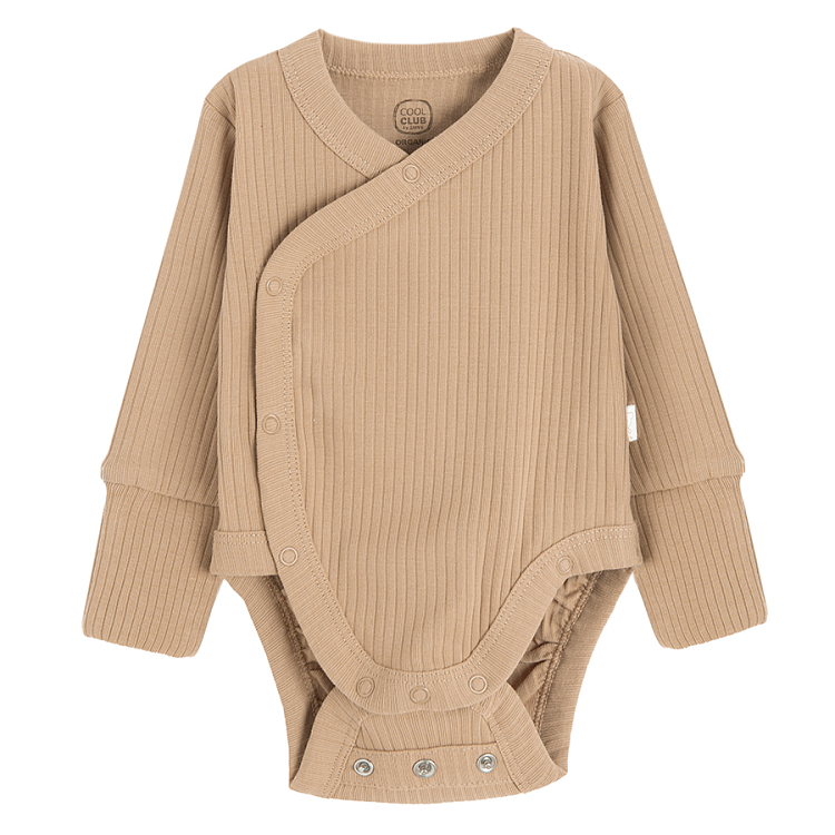 Brown long sleeve bodysuit and footeless leggings set - 2 pieces
