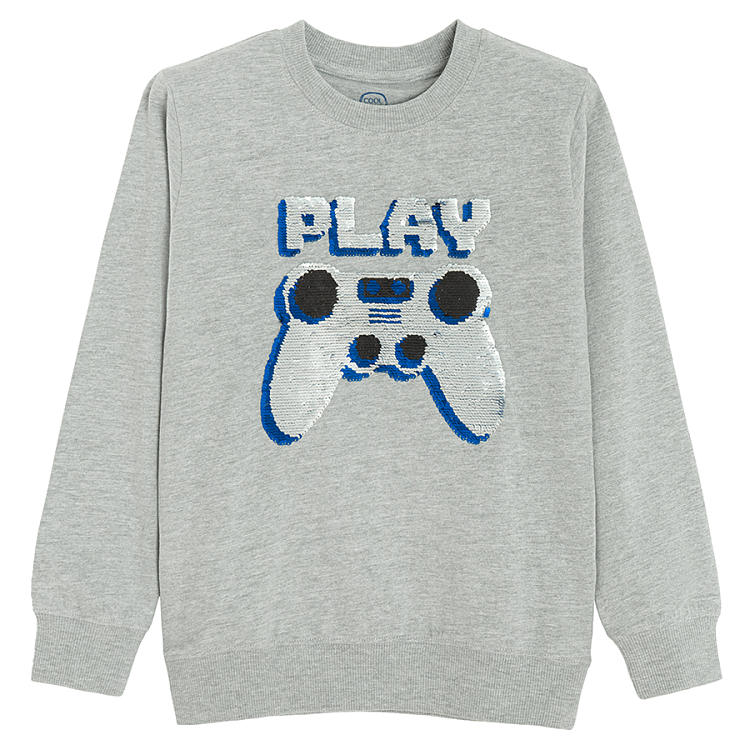Grey sweatshirt with gaming print