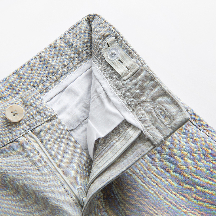 Σετ πουκάμισο λευκό κοντομάνικο με μπλε παπιγιόν και γκρι παντελόνι