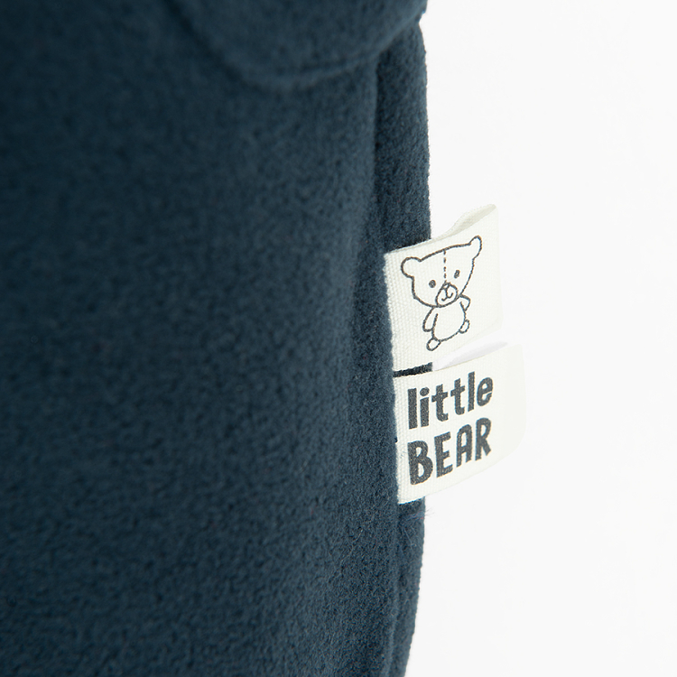 Παντελόνι φόρμα μπλε σκούρο fleece με κέντημα αρκουδάκι