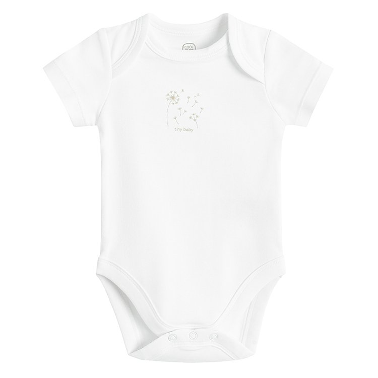Φορμάκι κοντομάνικο 4 τμχ. λευκό και μπεζ I LOVE MUMMY, I LOVE DADDY