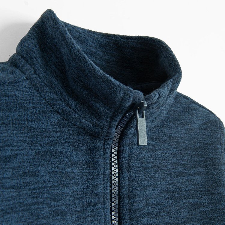 Ζακέτα fleece μπλε με φερμουάρ