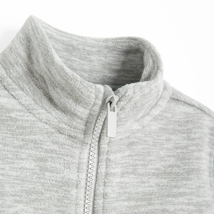 Ζακέτα fleece γκρι με φερμουάρ