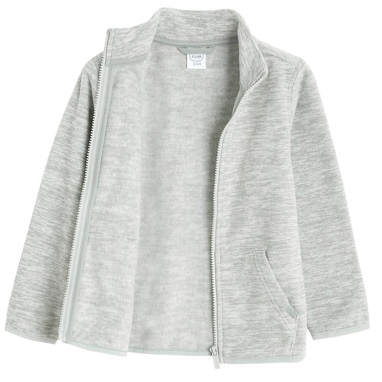 Ζακέτα fleece γκρι με φερμουάρ